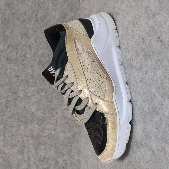 P448 Leia Metallic Chunky Dad Sneakers Gold Black Women's Size EU 38 - Picture 4 of 11